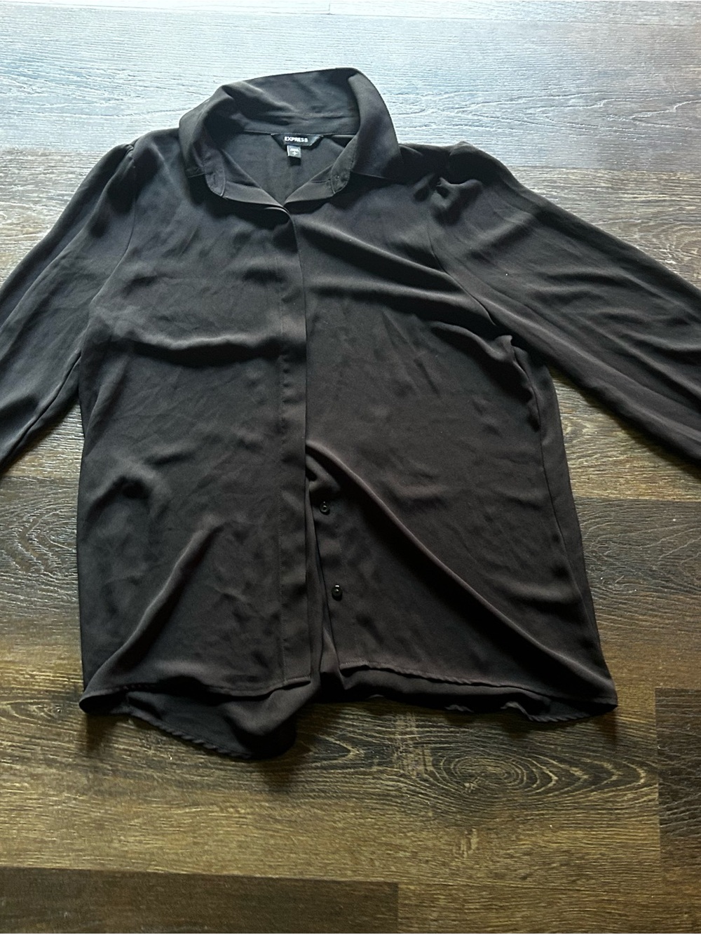 Express women’s Black Long-Sleeve Button-Down Shirt